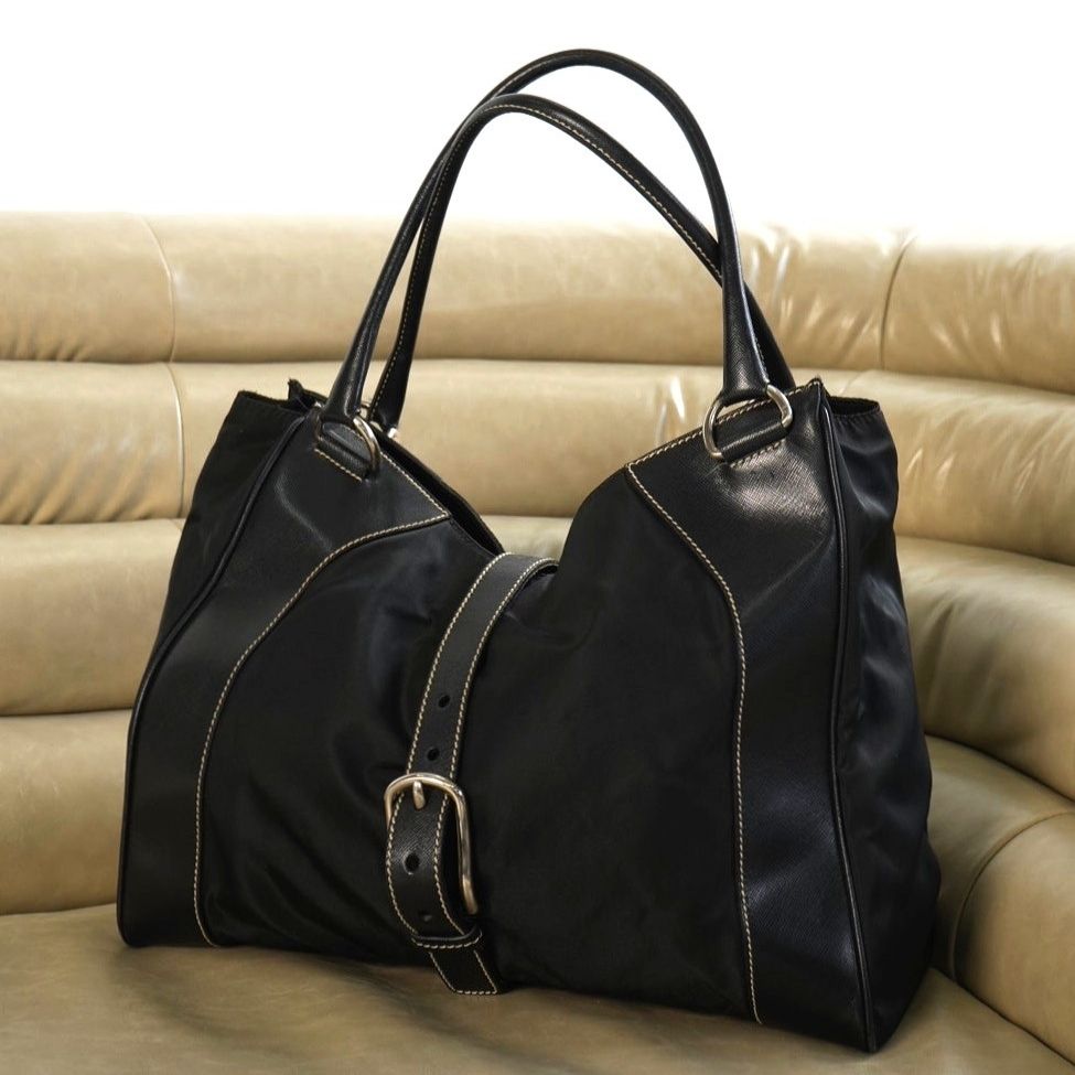 Prada Buckled Satchel Tote Bag