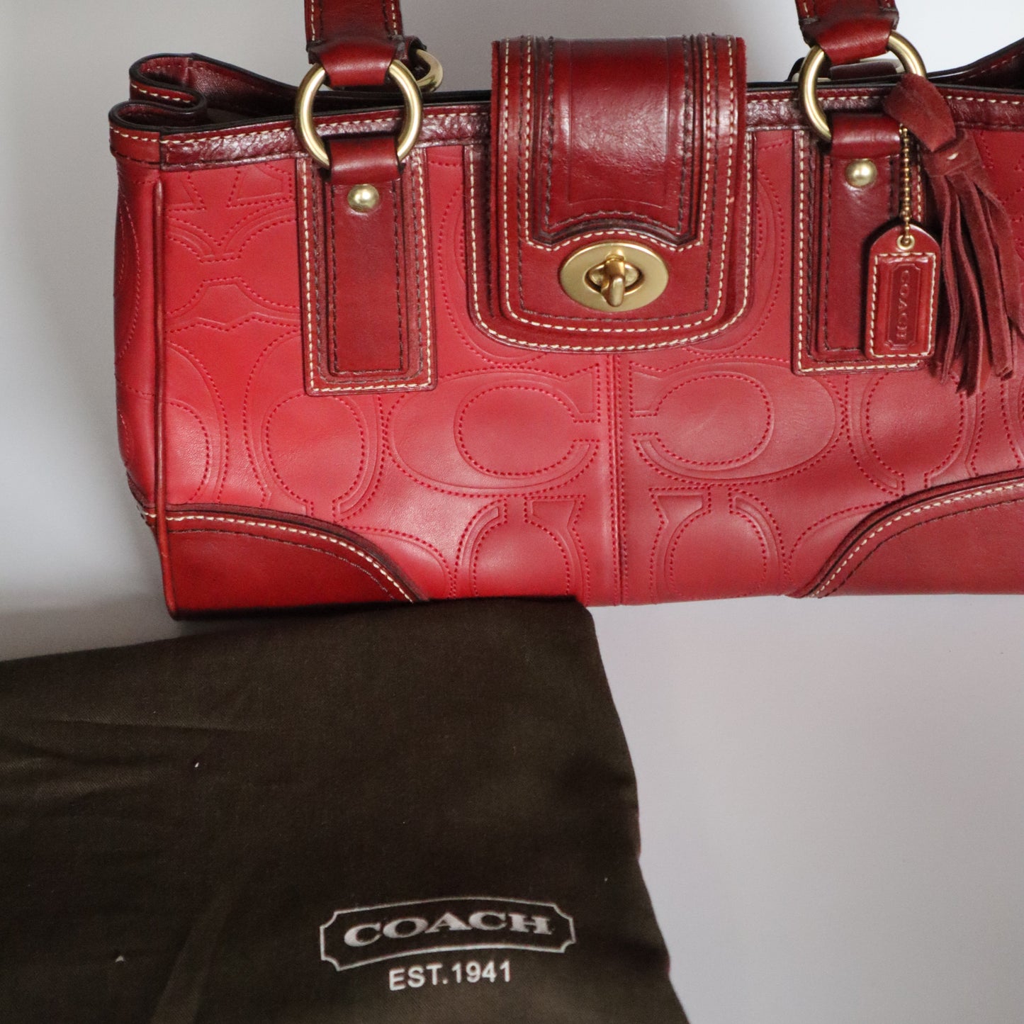 Hampton Signature Red Satchel