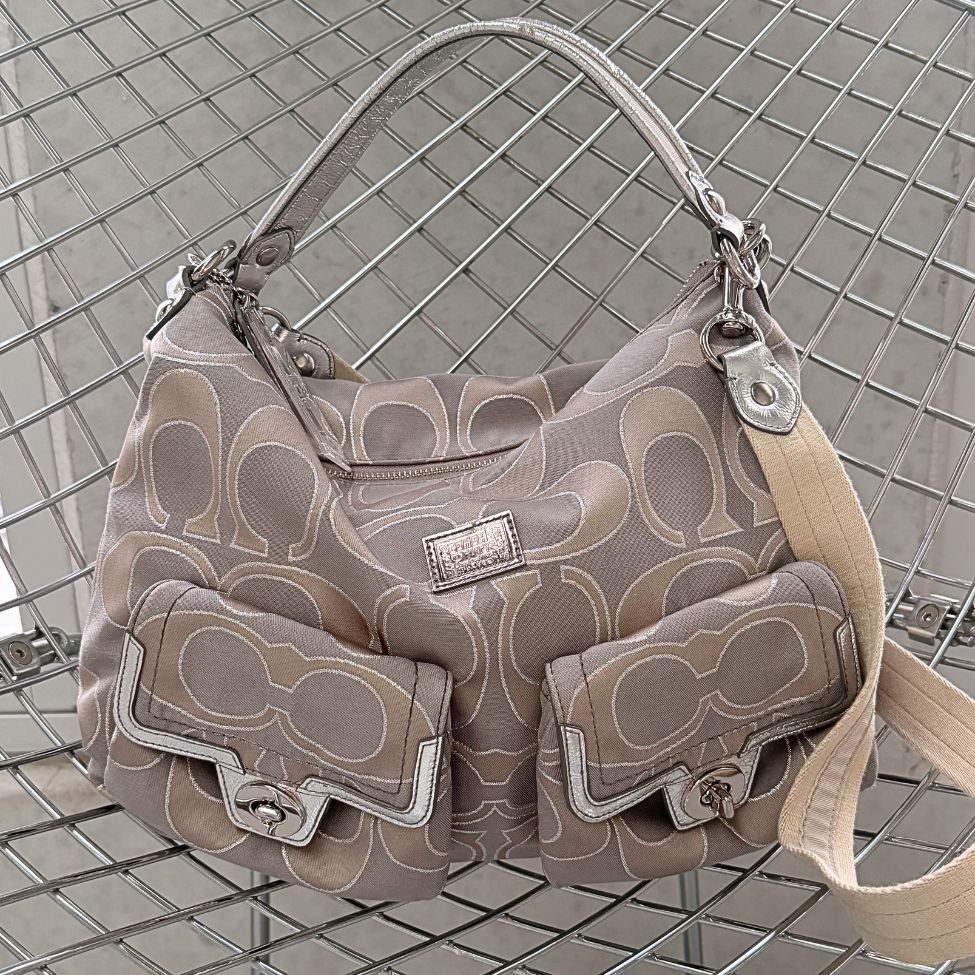 Coach Poppy Metallic Signature Hippie