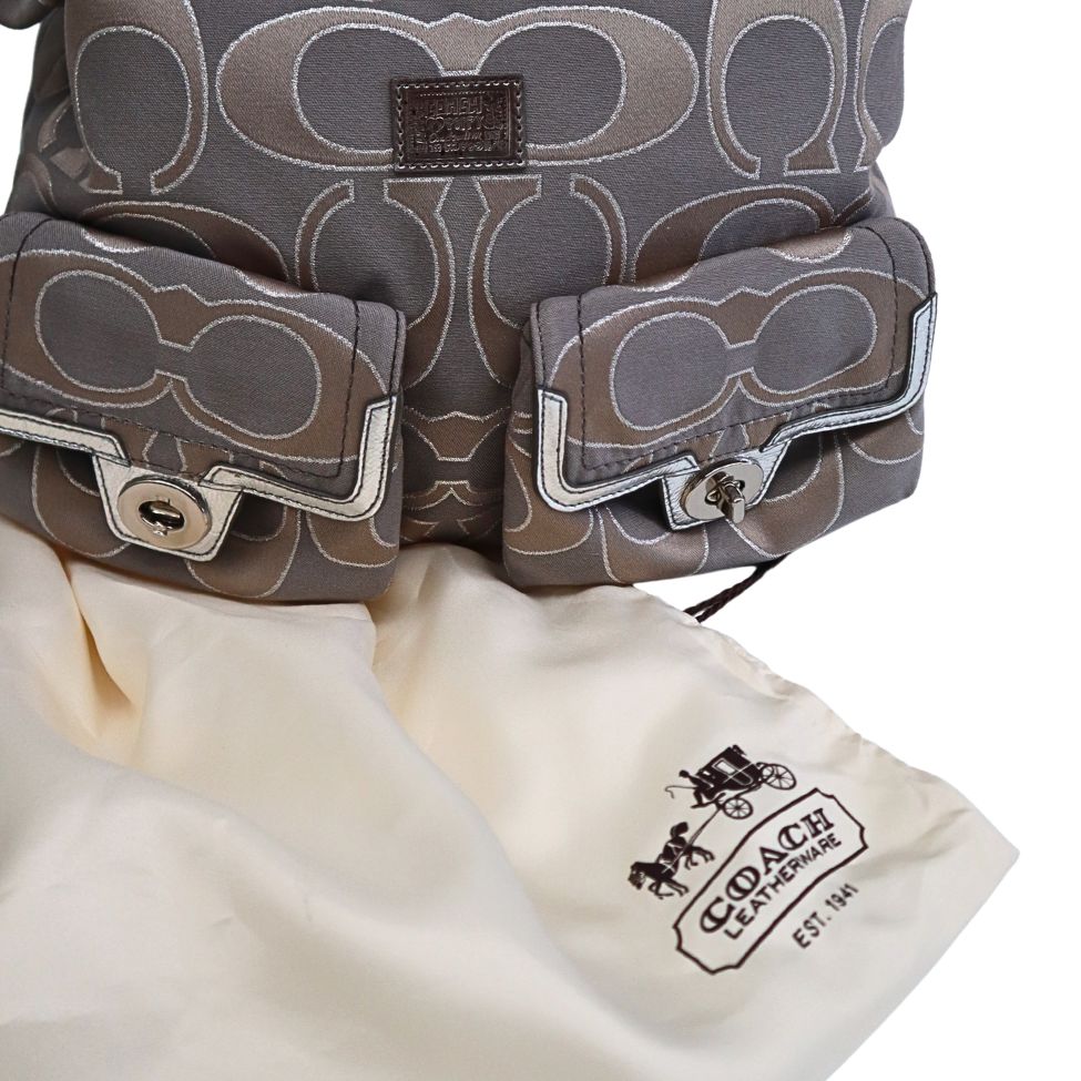 Coach Poppy Metallic Signature Hippie
