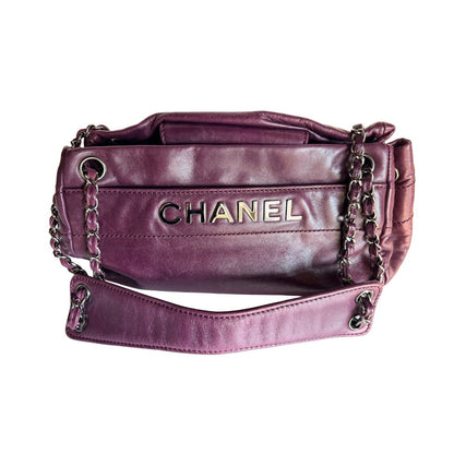 Chanel LAX Accordion Plum Bag Karl Lagerfeld Era