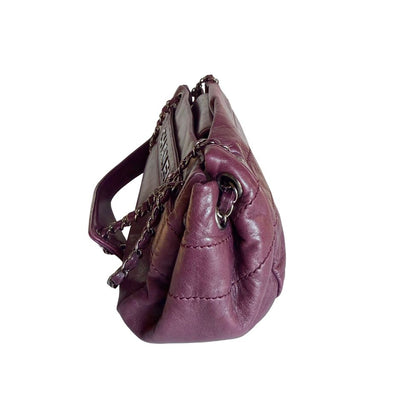 Chanel LAX Accordion Plum Bag Karl Lagerfeld Era