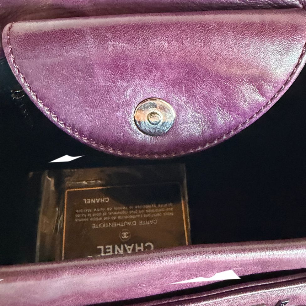 Chanel LAX Accordion Plum Bag Karl Lagerfeld Era
