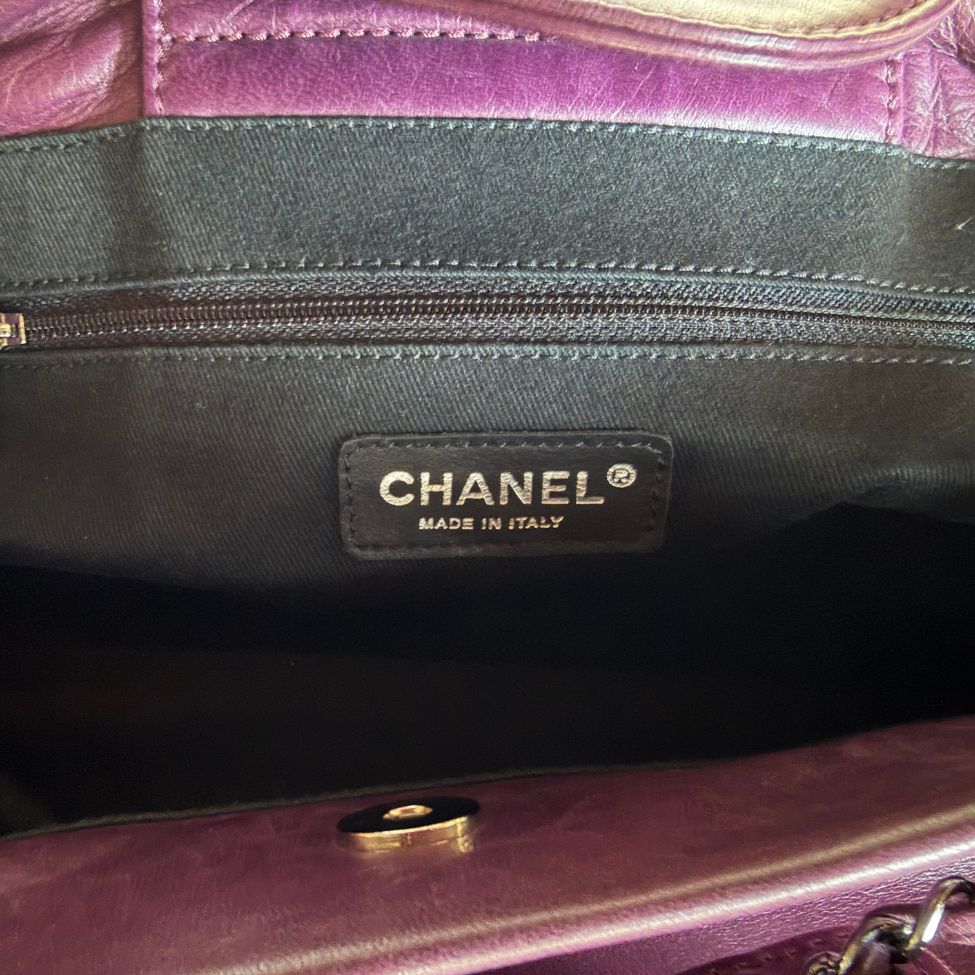 Chanel LAX Accordion Plum Bag Karl Lagerfeld Era