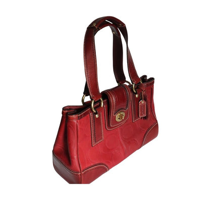Coach Hampton Signature Red Satchel