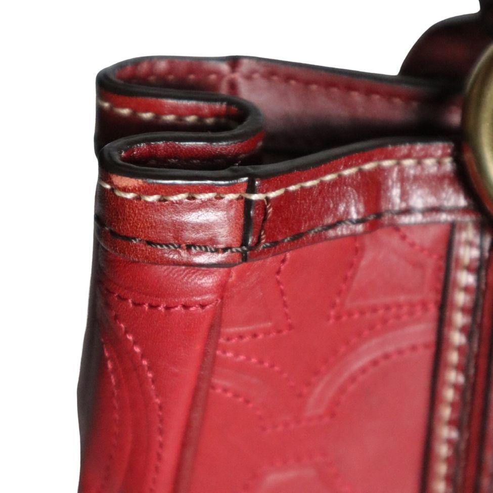 Coach Hampton Signature Red Satchel