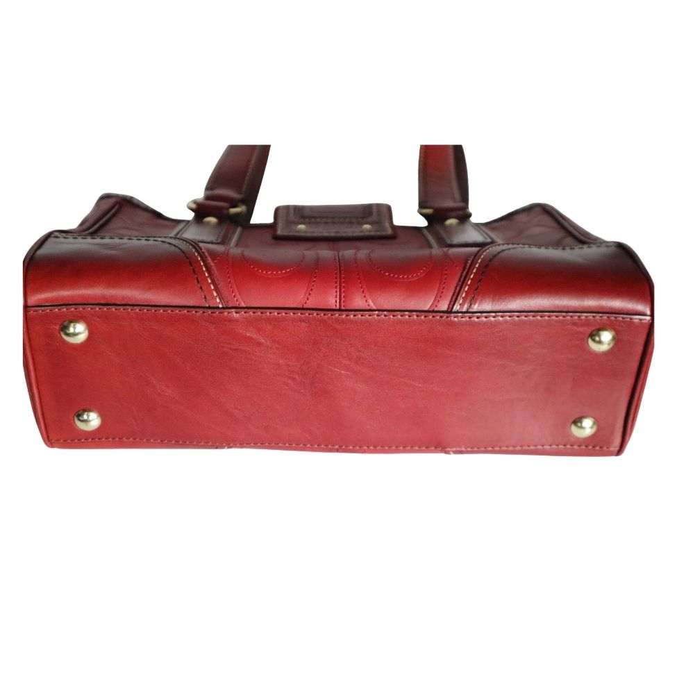 Coach Hampton Signature Red Satchel
